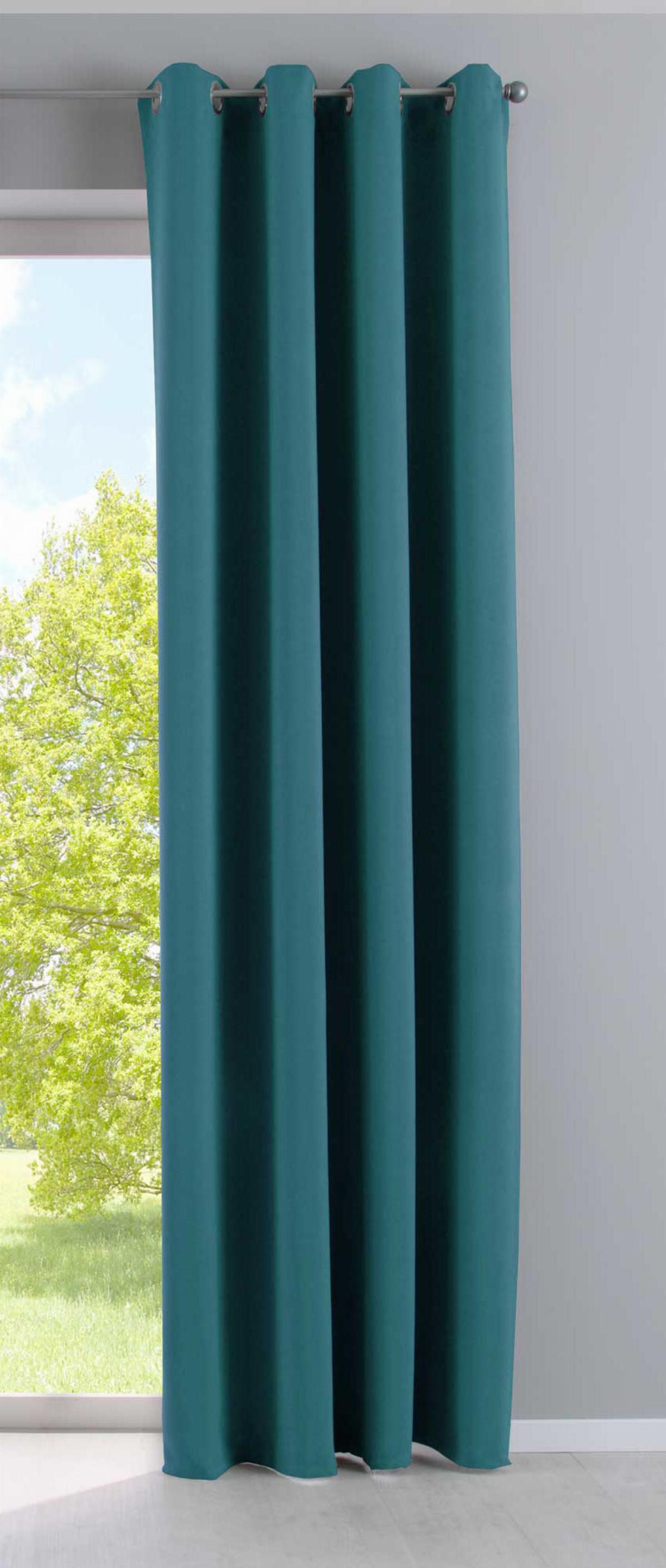 VORHANG »NEW YORK« HxB 225x140 cm Petrol - Petrol, Textil (140/225cm) - Gardinenbox