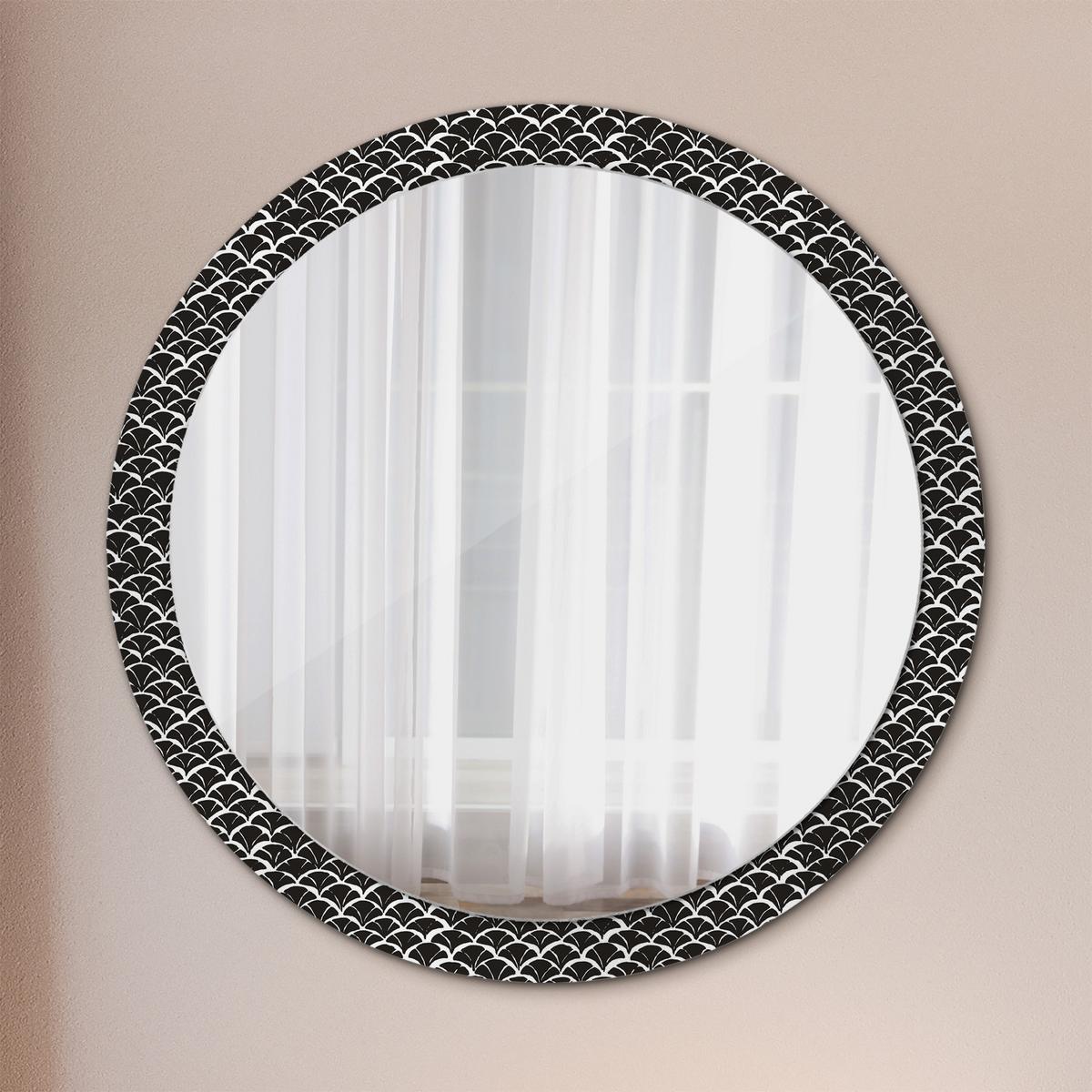 SPIEGEL Rund Ø 100 cm mit Aufdruck - Schwarz, Glas (100/100/0.4cm) - Wallfluent
