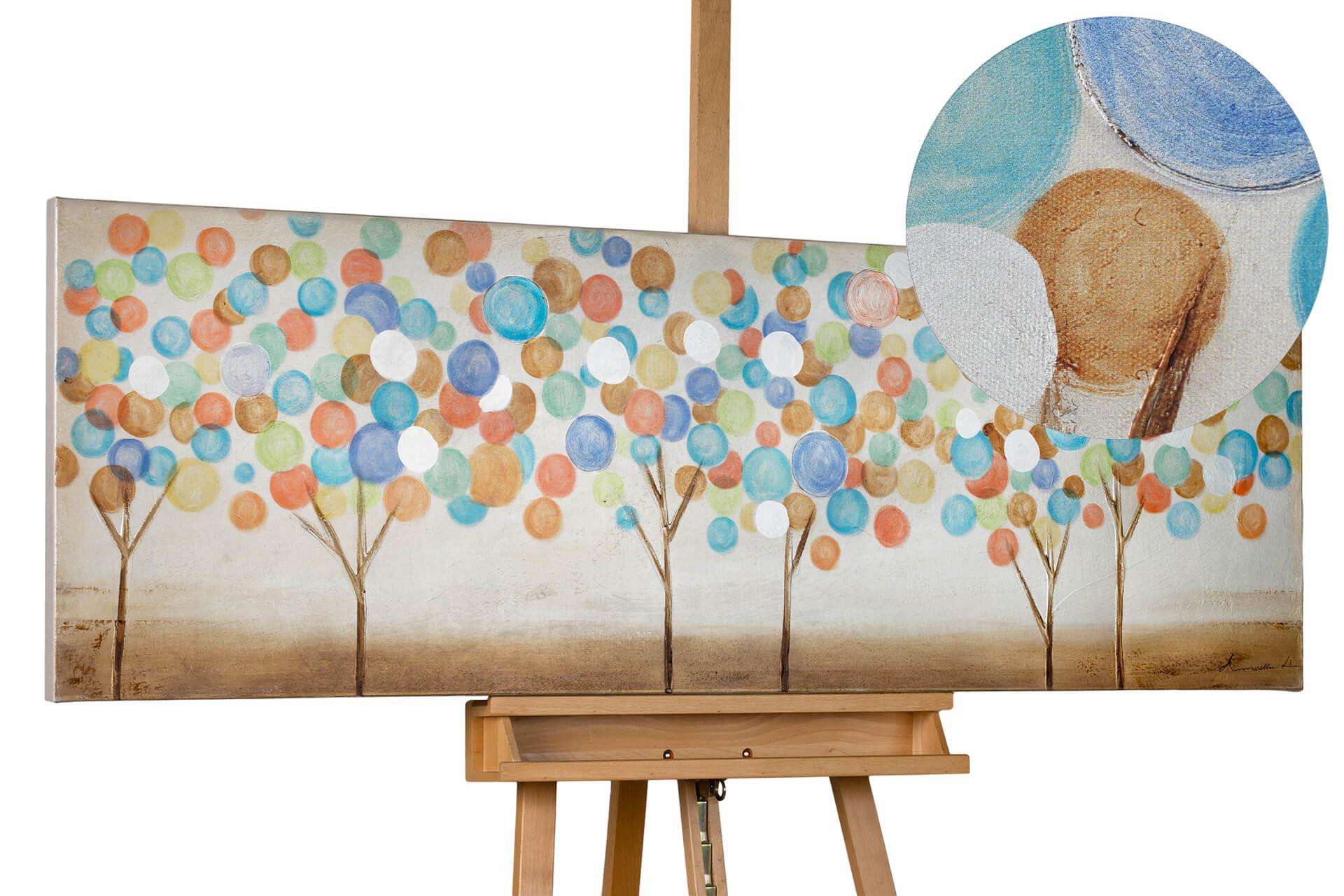 ÖLGEMÄLDE 150/50 cm - Multicolor/Weiß, Holz/Textil (150/50cm) - KUNSTLOFT