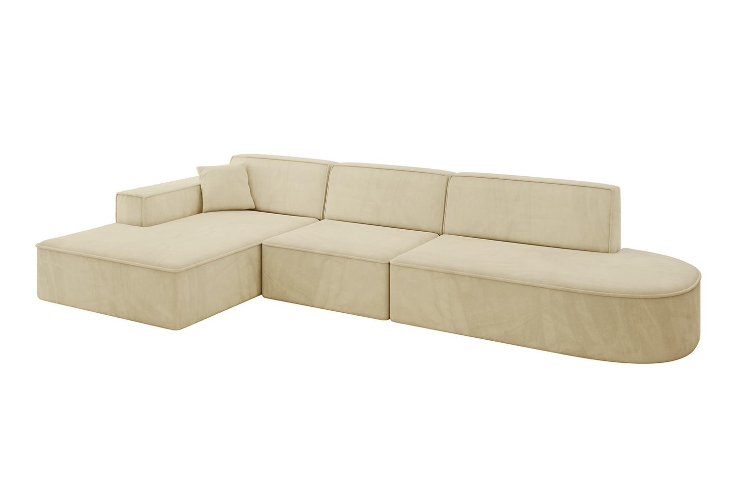 ECKSOFA Ottomane Links IREA-L2-v4 - 327x165x77 cm Beige - Taupe, Holzwerkstoff/Textil (327/165cm) - ALTDECOR