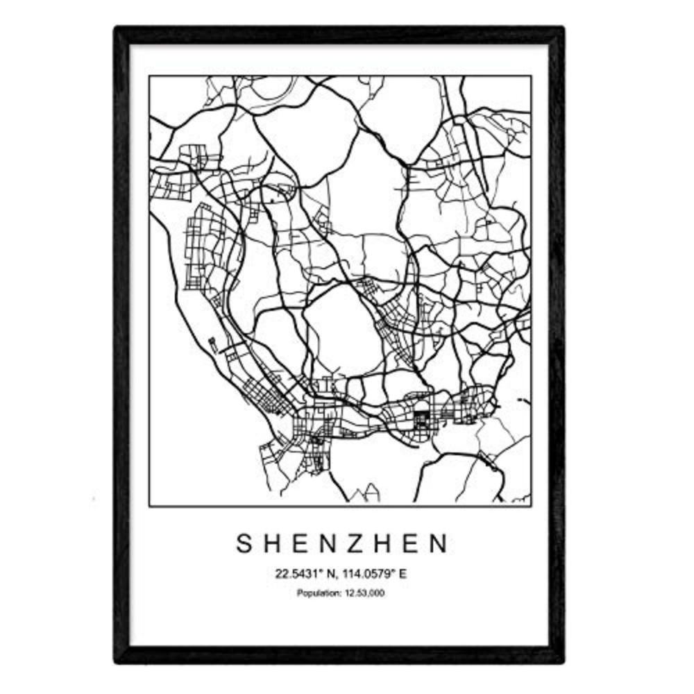 POSTER Shenzhen Nordischen Stil A3 Rahmenlos - Klar, Papier (29.7/5/42cm) - Nacnic