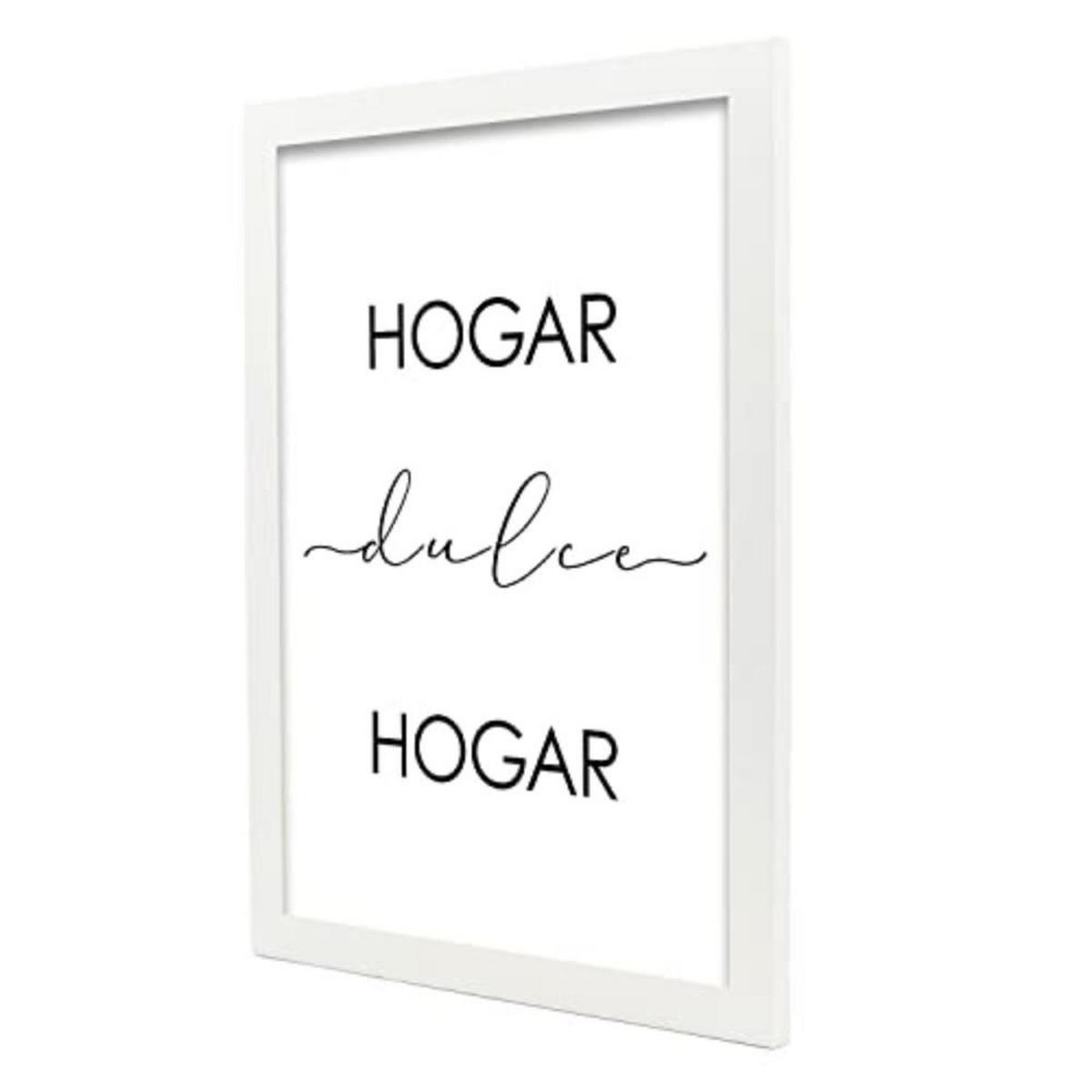 POSTER Set mit 4 Zuhause TypografieStil A3 Weißer Rahmen - Weiß, Papier (29.7/3cm) - Nacnic