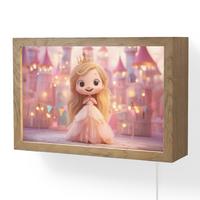 WANDLEUCHTE Prinzessin - Rosa - Schloss 30x20 cm - Rosa, Holzwerkstoff (30/20/8cm) - OnlyWow