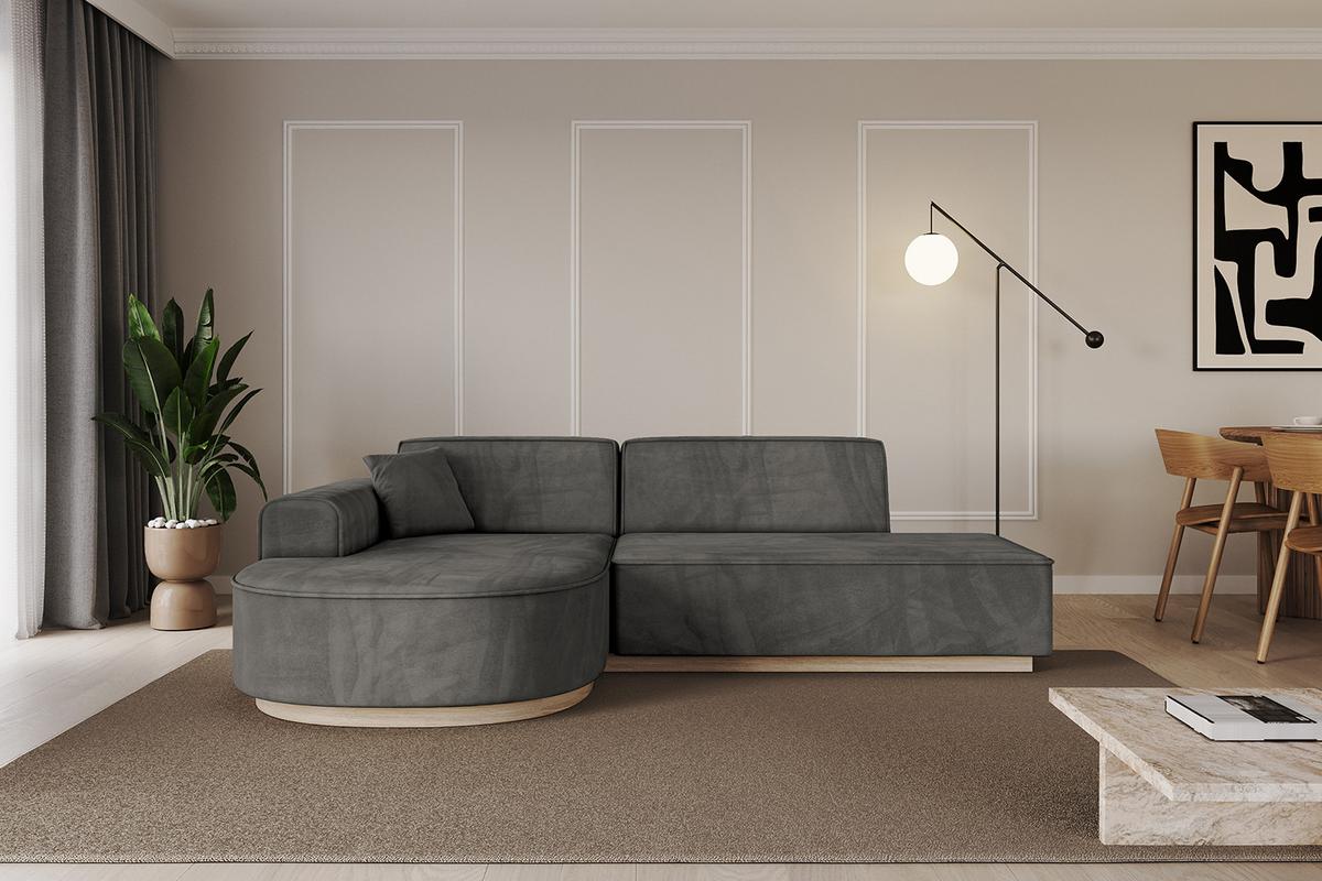 ECKSOFA Ottomane Links ARRIO-L1 - 243x171x83 cm Dunkelgrau - Dunkelgrau, Holzwerkstoff/Textil (243/171cm) - ALTDECOR