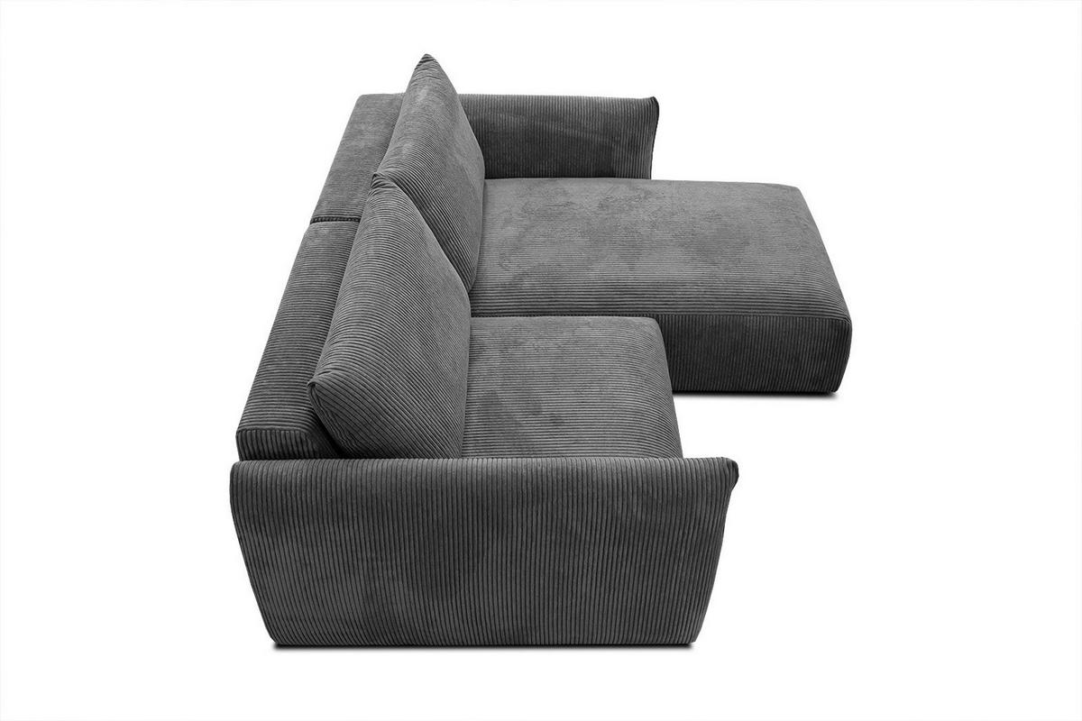 ECKSOFA TAUER 3-Sitzer, dunkelgrau - Dunkelgrau/Schwarz, Holzwerkstoff/Kunststoff (206/173cm) - Wozimo