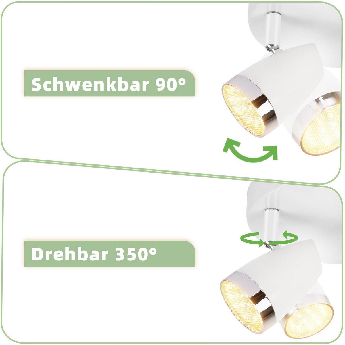 LED-DECKENSTRAHLER Leggett 3-flammig 60/15.5/19cm - Weiß, Metall (60/15.5/19cm) - Nettlife
