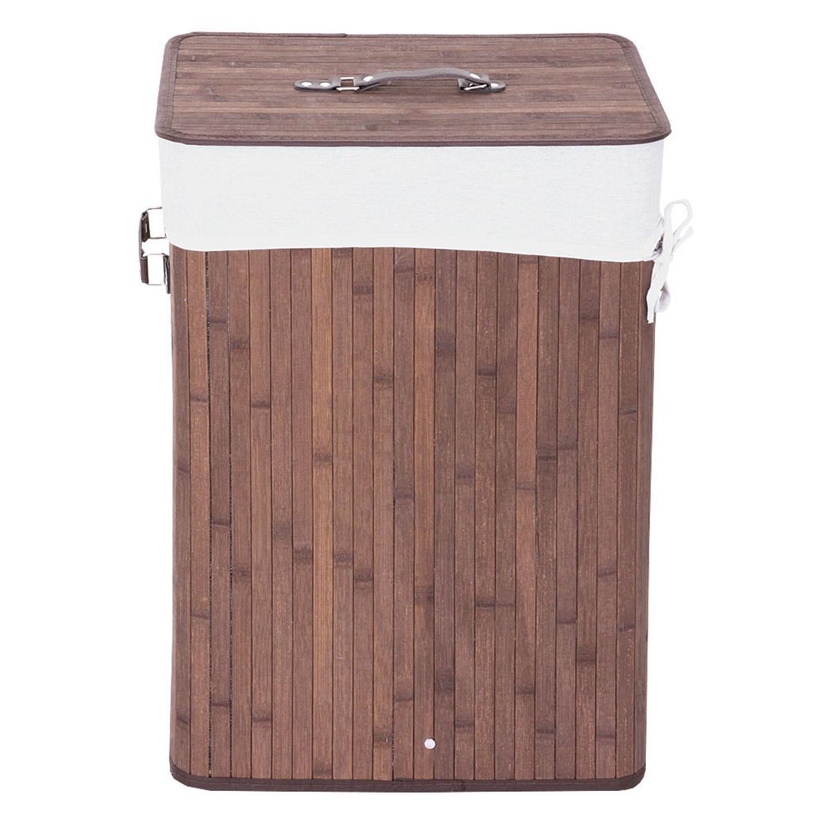 WÄSCHEKORB Braun, Cremeweiß - Creme/Braun, Holz (43/61/32cm) - MCW