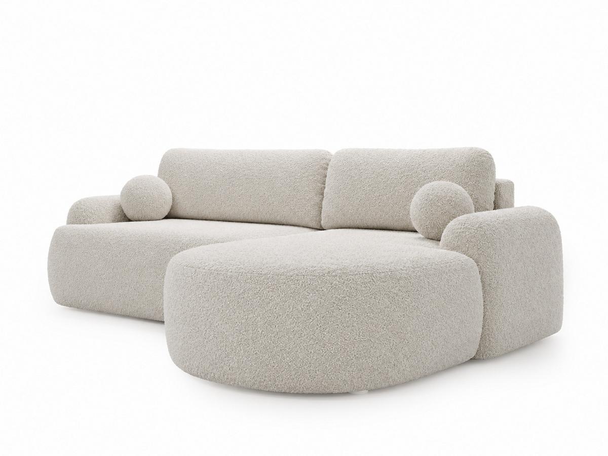 ECKSOFA Aurio weiß Rechts - Weiß, Holz/Textil (261/177cm) - Graingold