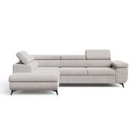 ECKSOFA Argon Grau Links - Schwarz/Grau, Holz/Textil (255/190cm) - Graingold