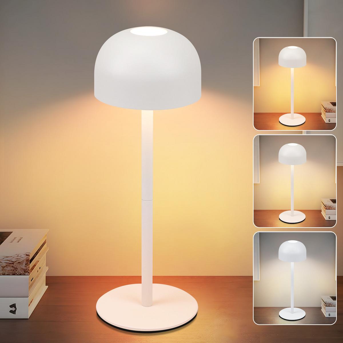 TISCHLAMPE Ozevarq 9/9/25 cm - Weiß, Kunststoff/Metall (9/9/25cm) - ZMH