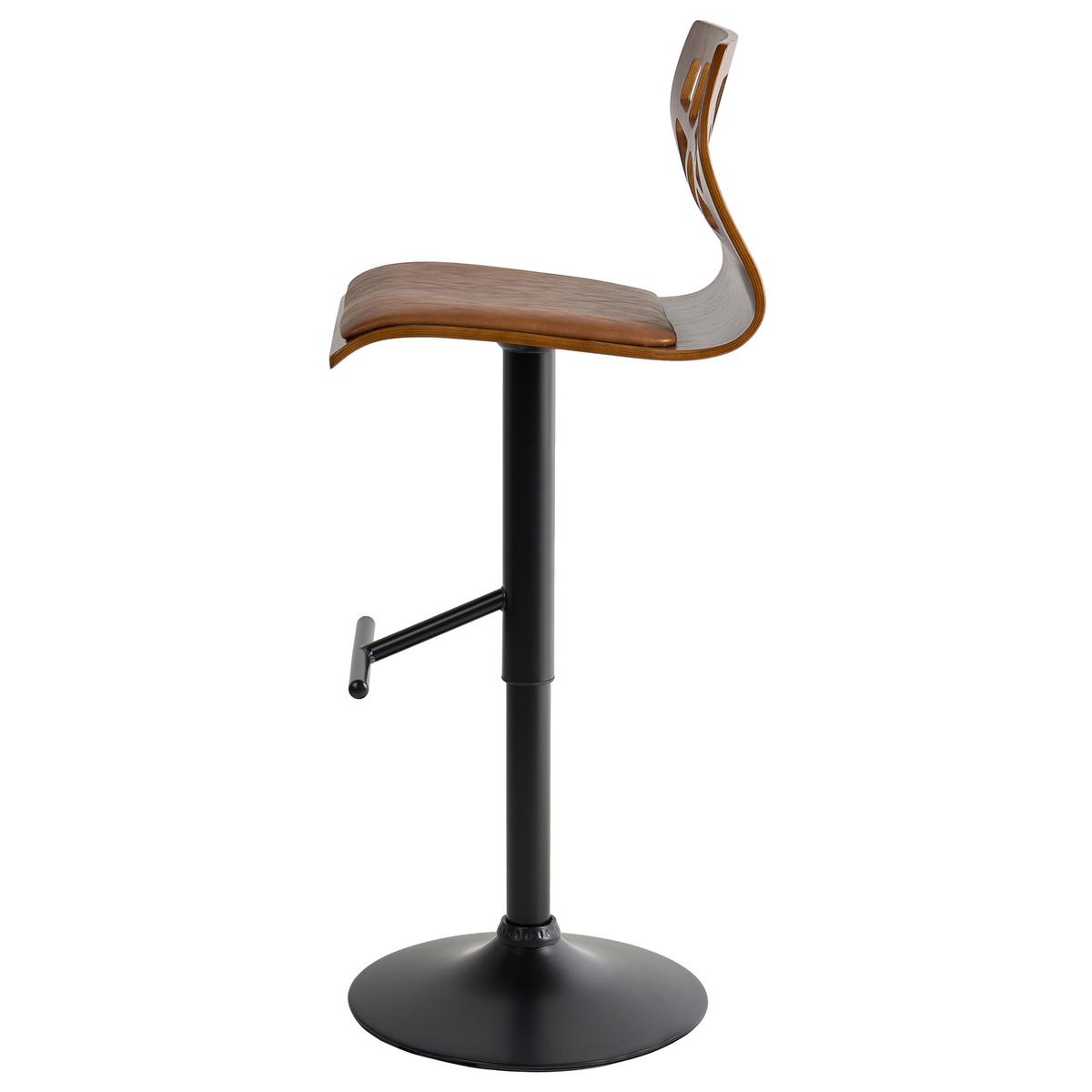 BARSTUHL 2er-Set Kunstleder Braun/Schwarz Petersburg - Schwarz/Braun, Holzwerkstoff/Metall (42/95/42cm) - Beliani