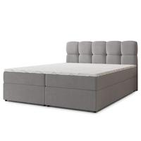 BOXBETT MERU 160x200 cm mit Matratze und Topper - Grau - Grau, Holz (160/200cm) - MASSENO