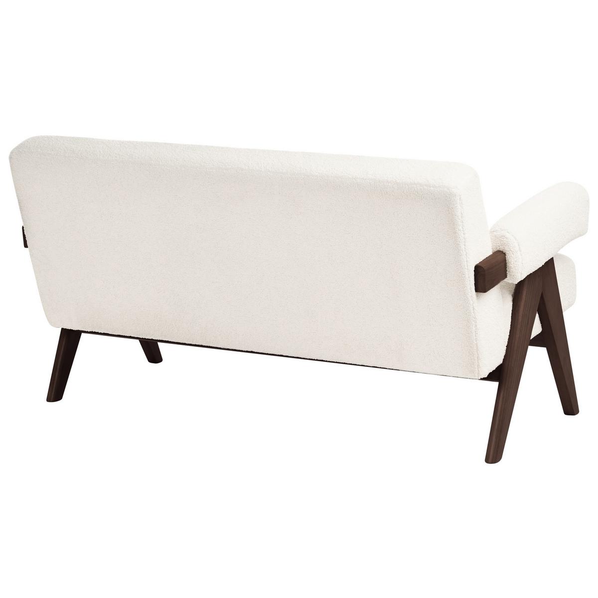 2-SITZER-SOFA Bouclé Cremeweiß/Dunkelbraun Tamre - Creme, Textil (148/79/78cm) - Beliani