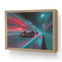 WANDLEUCHTE MIT AKKU Rennwagen - Rot - Geschwindigkeit 40x30 cm - Türkis, Holzwerkstoff (40/30/8cm) - OnlyWow