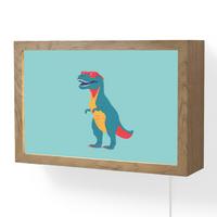 WANDLEUCHTE Dinosaurier - Blau - Sonnenbrille 30x20 cm - Hellblau, Holzwerkstoff (30/20/8cm) - OnlyWow