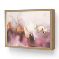 WANDLEUCHTE MIT AKKU Lila - Abstrakt - Farbe - Gold 40x30 cm - Mauve, Holzwerkstoff (40/30/8cm) - OnlyWow