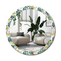 SPIEGEL Rund Ø 100 cm mit Aufdruck - Multicolor, Glas (100/100/0.4cm) - Wallfluent