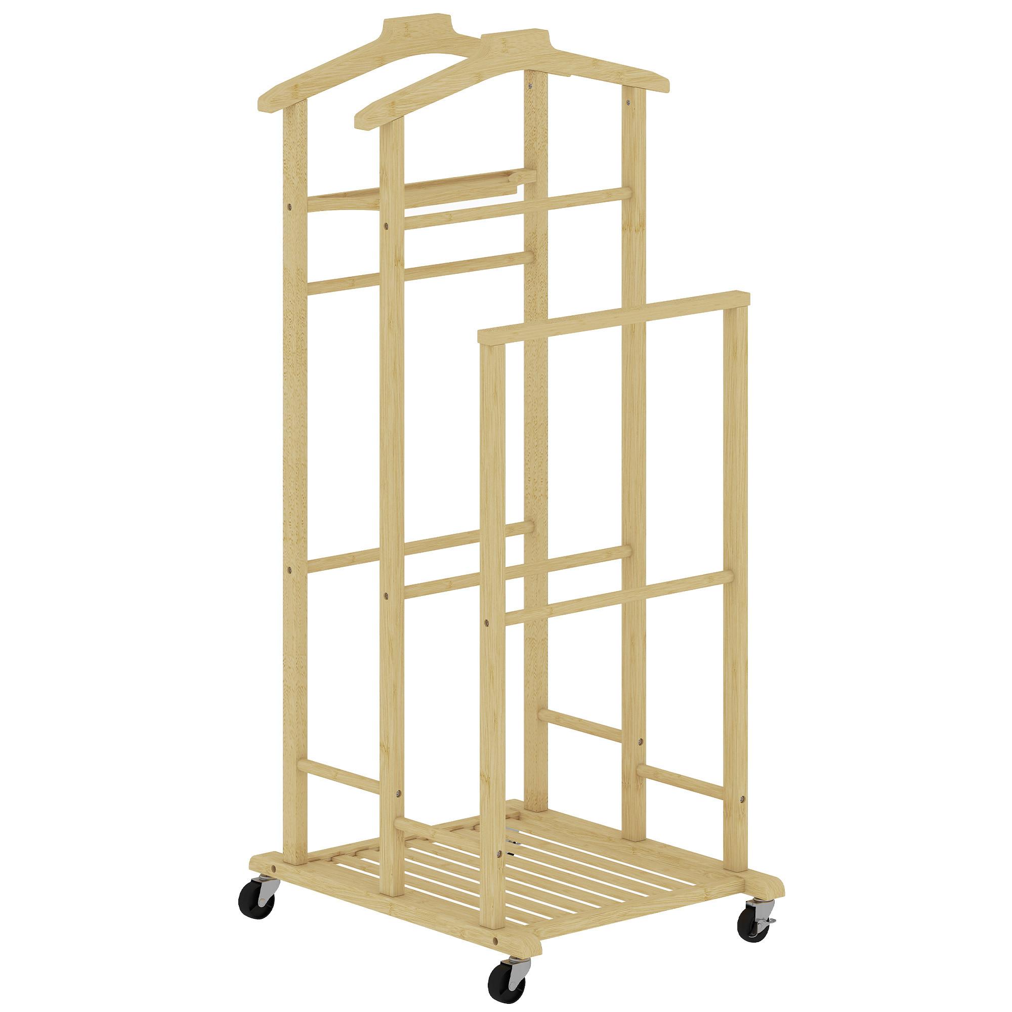 KLEIDERSTÄNDER Bambus Eiche - Eichefarben, Holz/Bambusholz (41/105/50cm) - HOMCOM