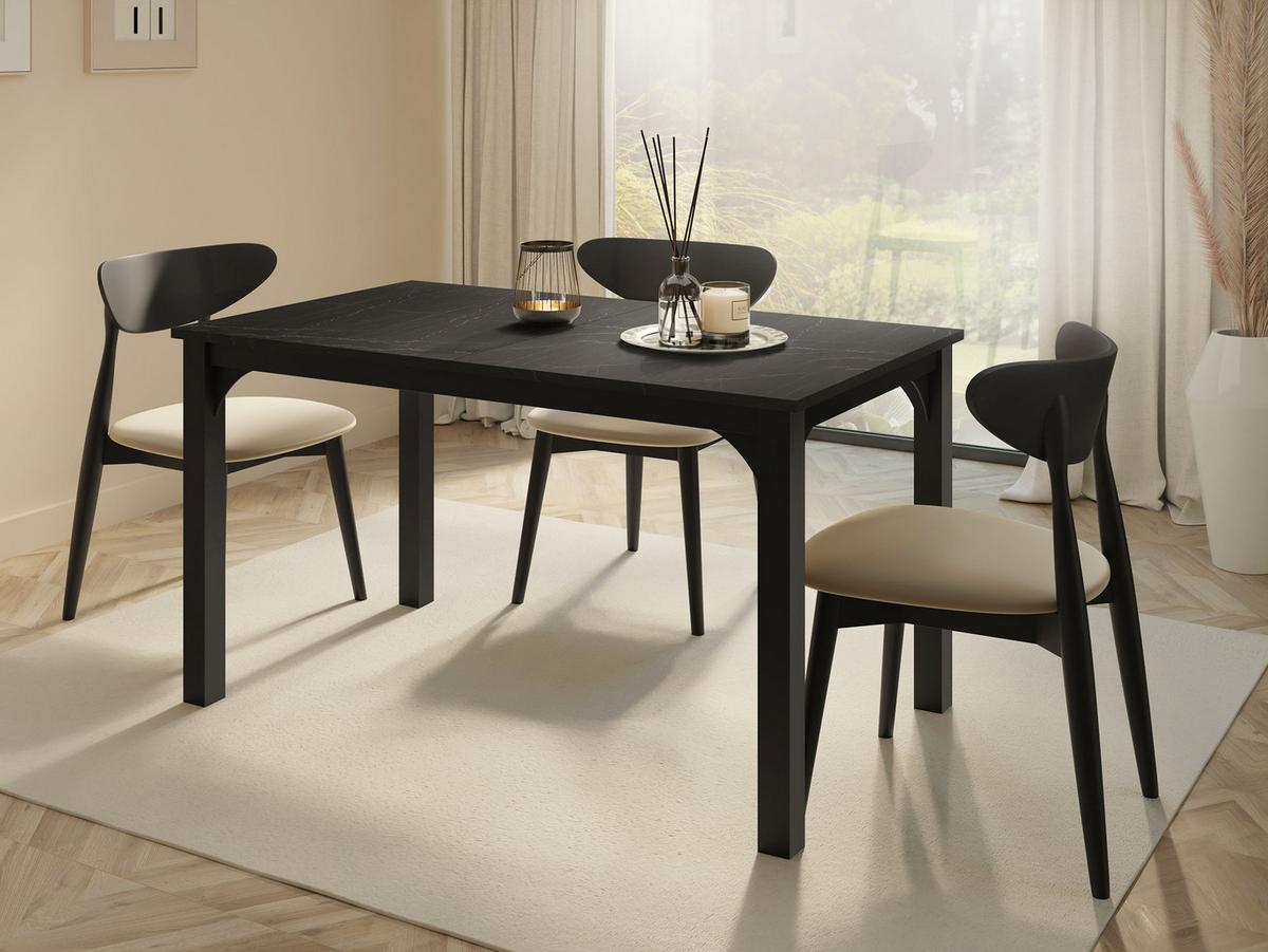 ESSTISCH Focus 140 - Schwarz, Holzwerkstoff/Metall (80/140/76cm) - MIRJAN24