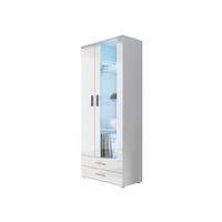 VITRINE Soho S06 mit RGB LED Beleuchtung - Silberfarben/Weiß, Holzwerkstoff/Kunststoff (80/192/43cm) - MIRJAN24