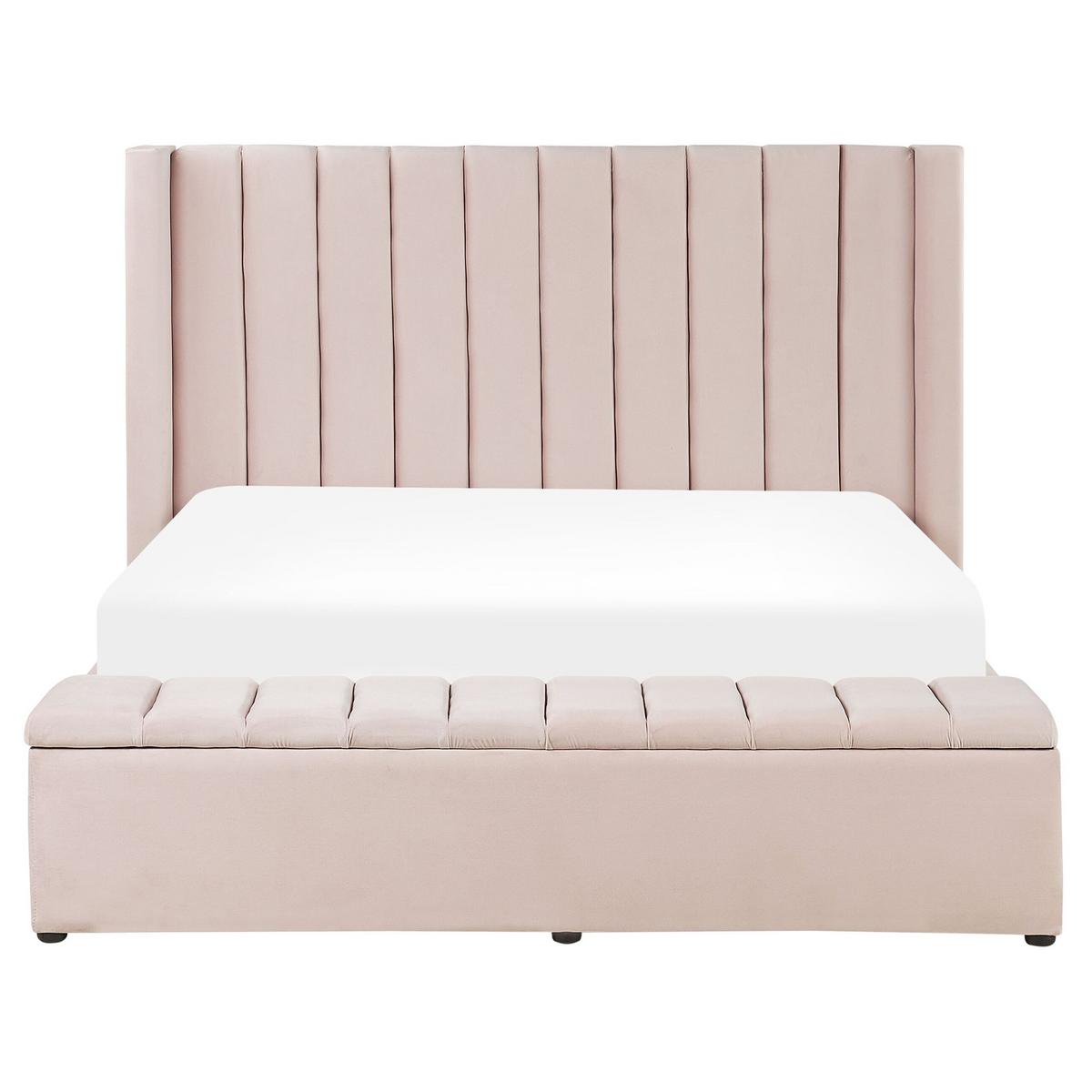WASSERBETT 160x200 cm Rosa Noyers - Pink, Textil (160/200cm) - Beliani