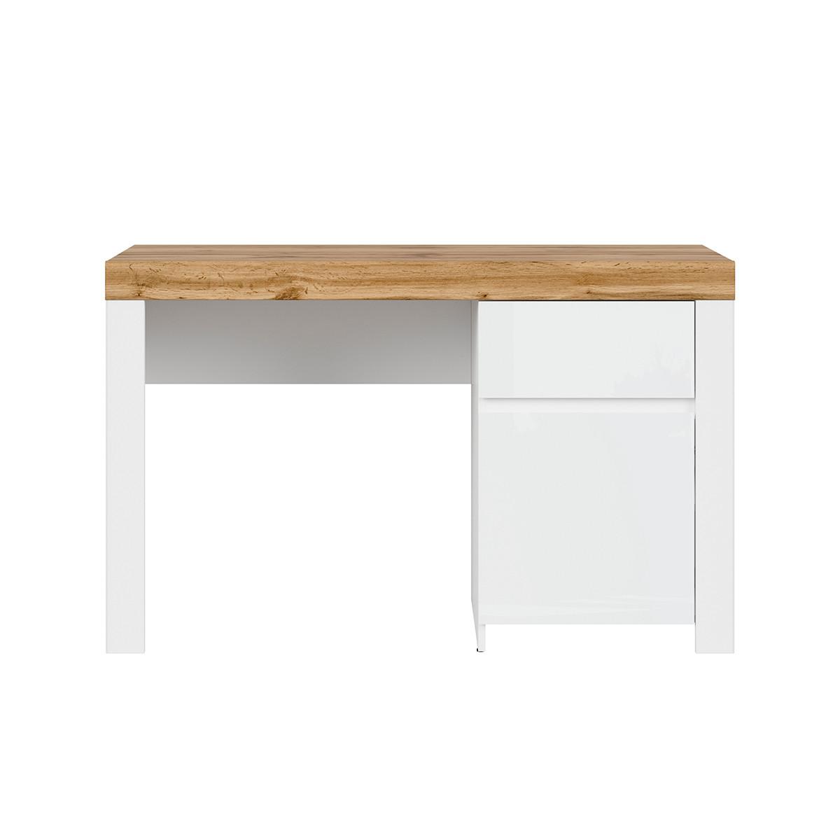 SCHREIBTISCH Hella Weiß und Holz - Weiß, Holzwerkstoff (56/130/82cm) - Petits-meubles