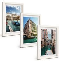 BILDER SET 3er Set - 20x30 cm Weißer Rahmen - Architektur der Kanäle von Venedig - Weiß, Kunststoff (20/30cm) - TULUP