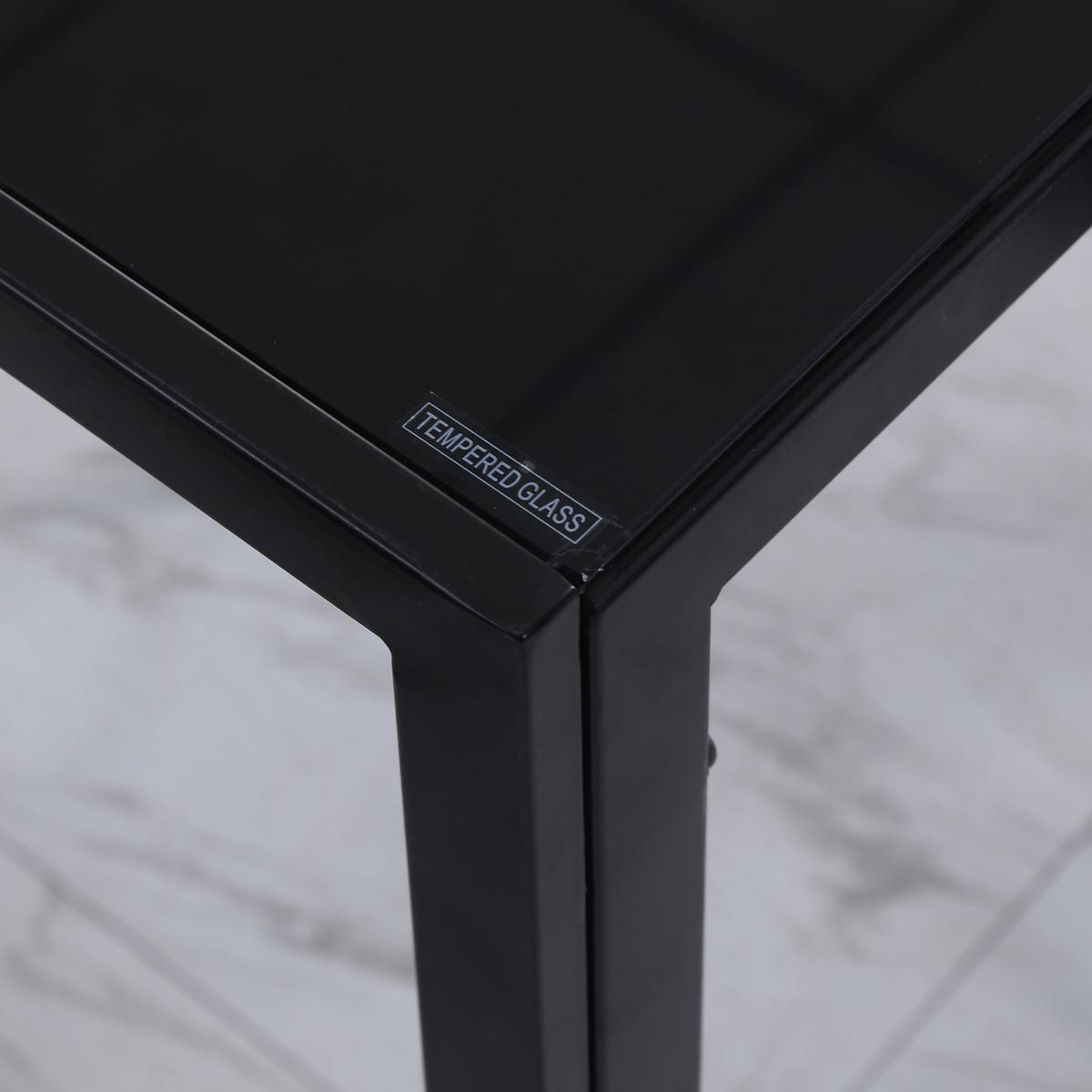 ESSTISCH Küchentisch für 4 Personen, Esszimmertisch für Küche Metall, Schwarz - Schwarz, Metall (120/60/75cm) - HOMCOM