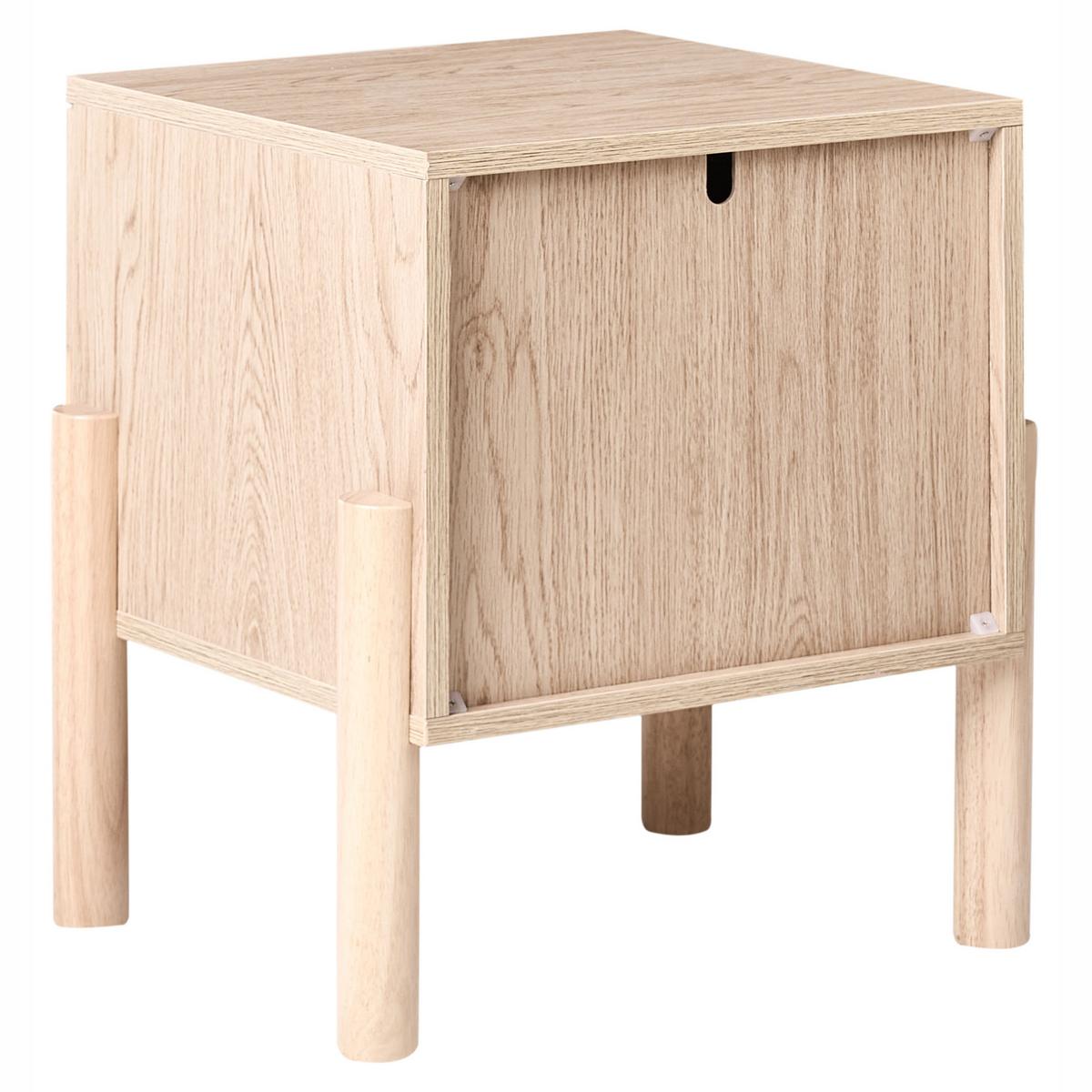 NACHTTISCH mit 2 Schubladen Hellbraun Collins - Hellbraun, Naturmaterialien (40/40/50cm) - Beliani