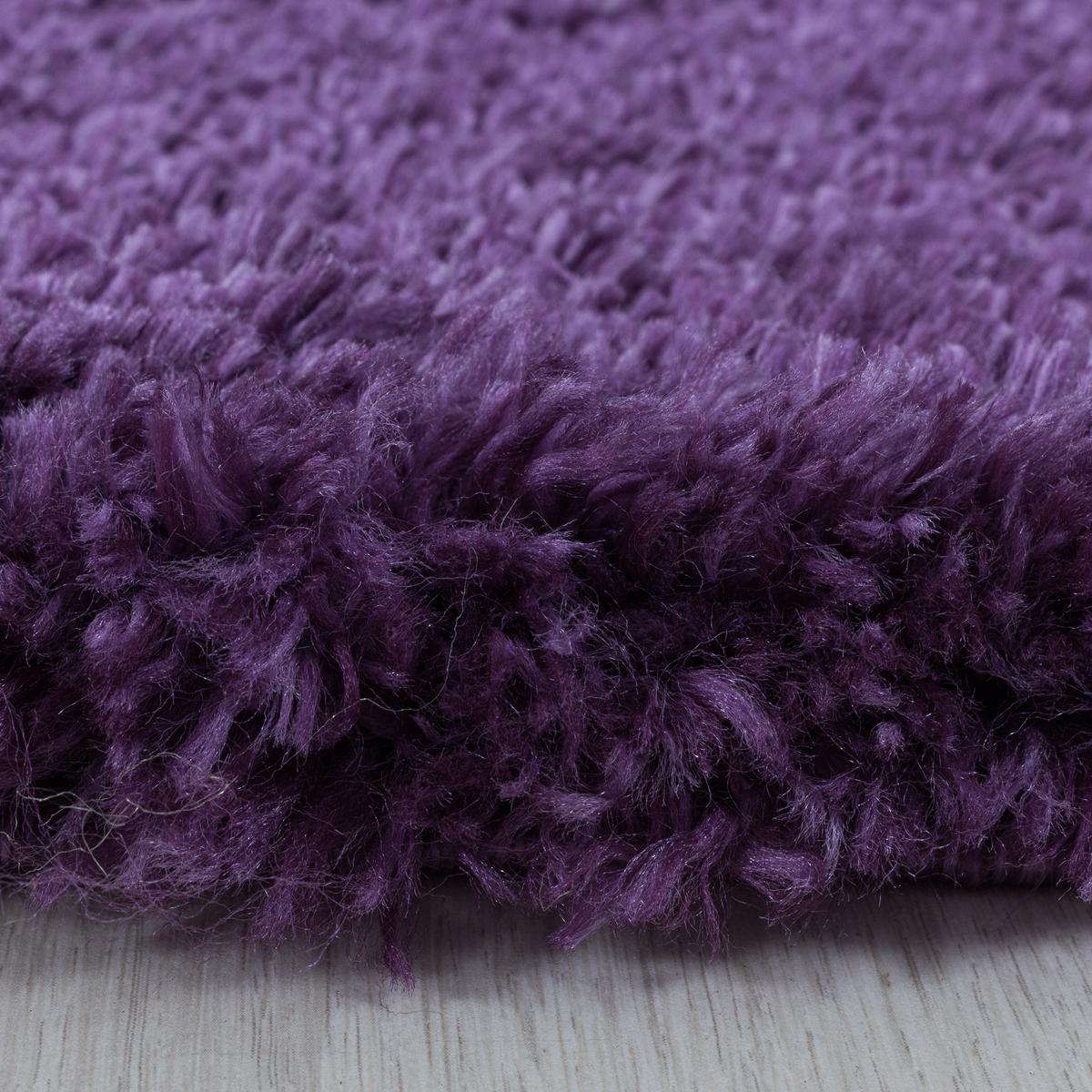 HOCHFLORTEPPICH SALZACH, einfarbig, Violett, Ø 160 cm - Lila, Textil (160/160cm) - KADIMA DESIGN