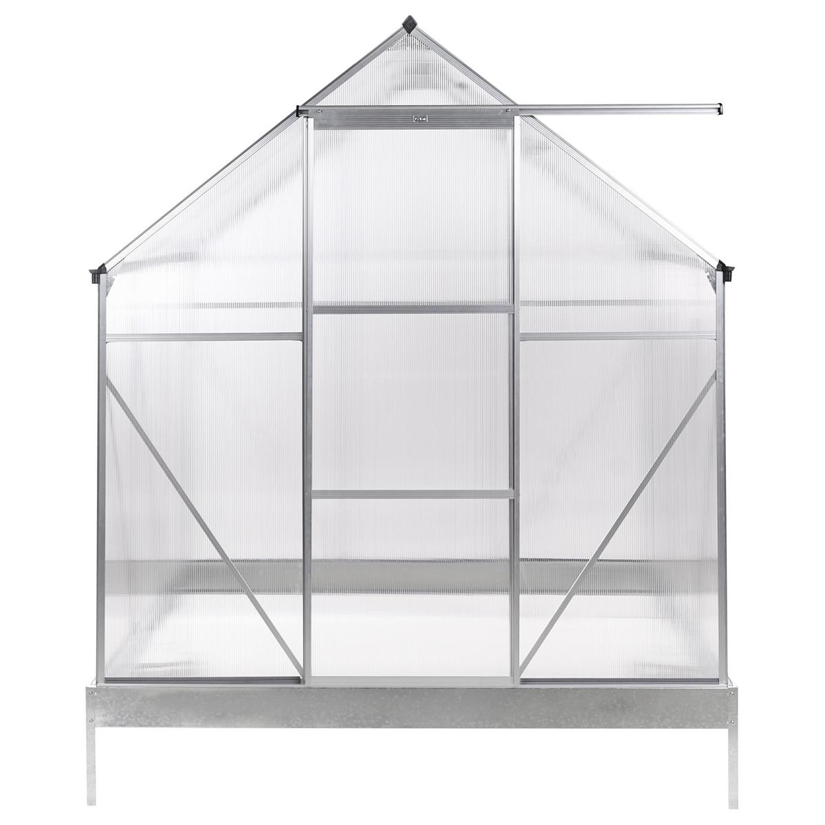 GEWÄCHSHAUS Silber 190 cm Apulia - Transparent/Silberfarben, Kunststoff (191/230/190cm) - Beliani