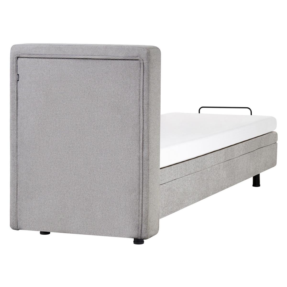 POLSTERBETT verstellbar 80x200 cm Grau Duke - Hellgrau, Textil (80/200cm) - Beliani