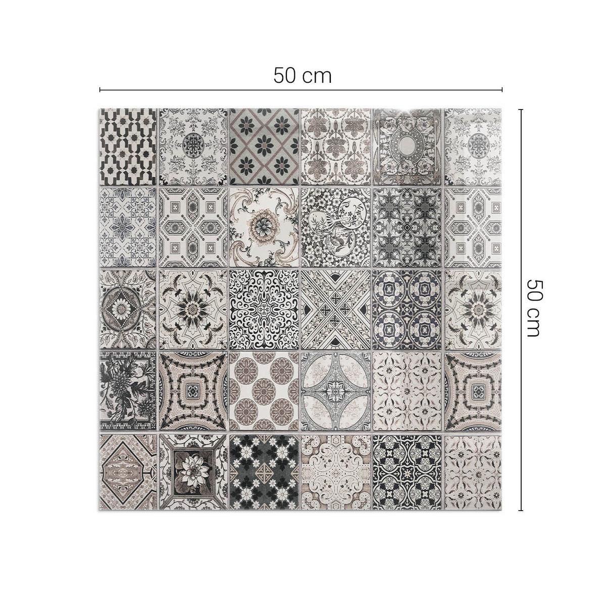 GLASPLATTE für Kamin 50x50 cm - Schwarz, Glas (50/50/0.4cm) - TULUP