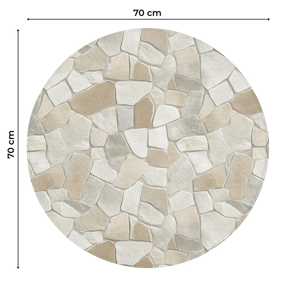 WC-VORLEGER Mosaik - Steine - Beige Toilettenteppich 70x70 cm - Beige, Textil (70/1cm) - OnlyWow