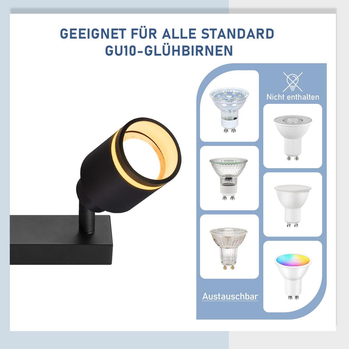 DECKENSTRAHLER Remscheid 3-flammig 42/5/15.7 cm - Schwarz, Metall (42/5/15.7cm) - Nettlife