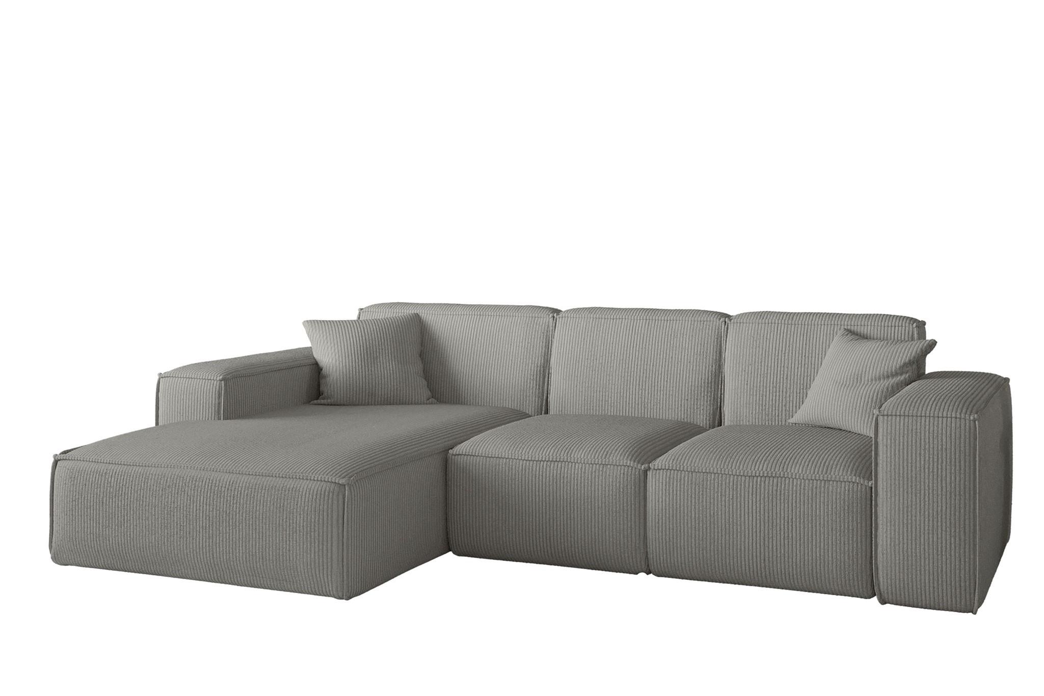 ECKSOFA Celes Premium Stoff Scala - Grau, Holzwerkstoff/Textil (266/165cm) - Fun Möbel
