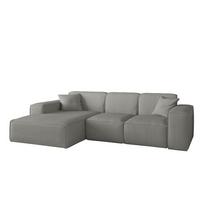 ECKSOFA Celes Premium Stoff Scala - Grau, Holzwerkstoff/Textil (266/165cm) - Fun Möbel
