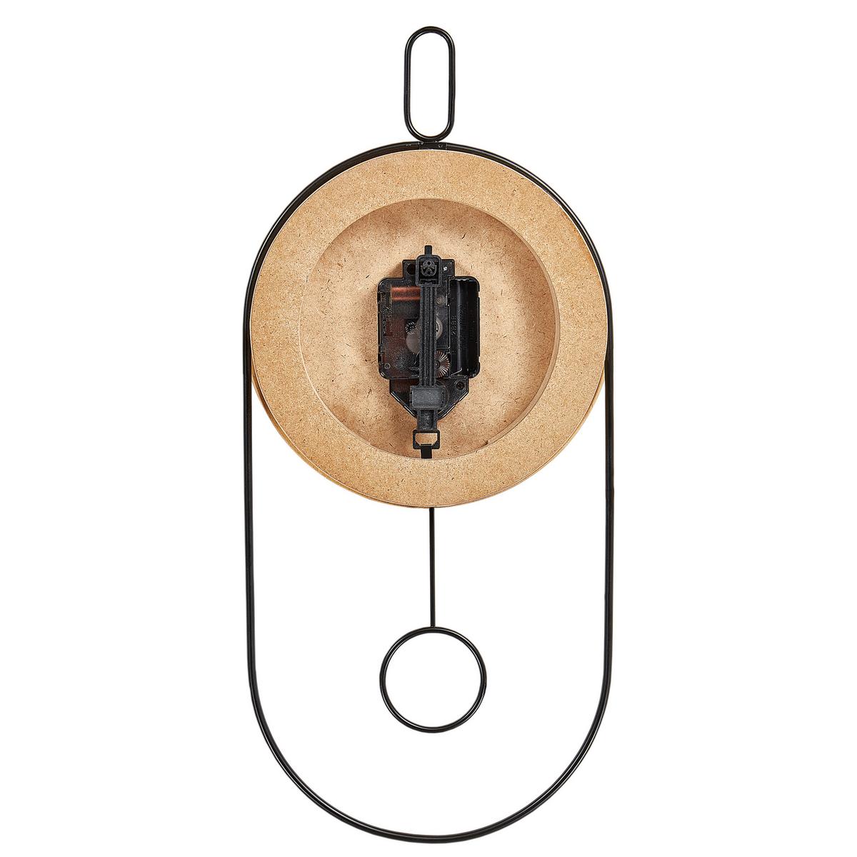 WANDUHR Heller Holzfarbton/Schwarz Sierre - Hellbraun/Schwarz, Holzwerkstoff (20/45/3cm) - Beliani