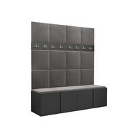GARDEROBEN-SET Orion V - Graphitfarben/Grau, Holzwerkstoff/Kunststoff (168/186/46cm) - MIRJAN24