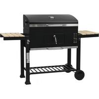 HOLZKOHLENGRILL marquis Schwarz - Schwarz, Metall (56/108/160cm) - Habitat Garten