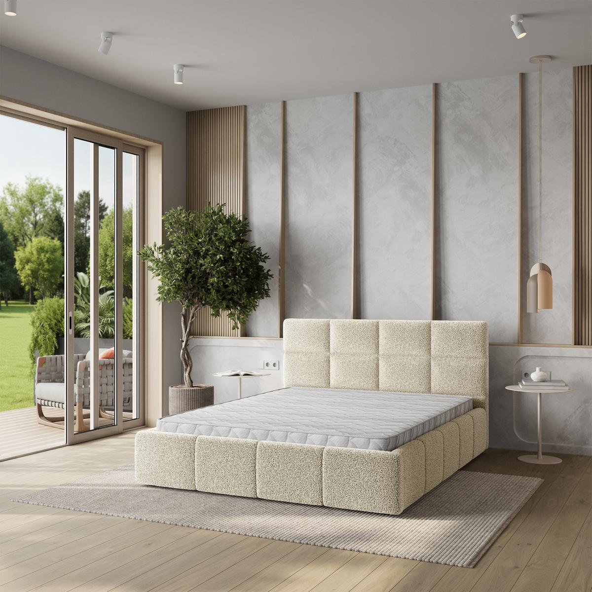 POLSTERBETT COMO 160x200 cm mit Bettkästen - Creme - Creme, Holz (160/200cm) - MASSENO