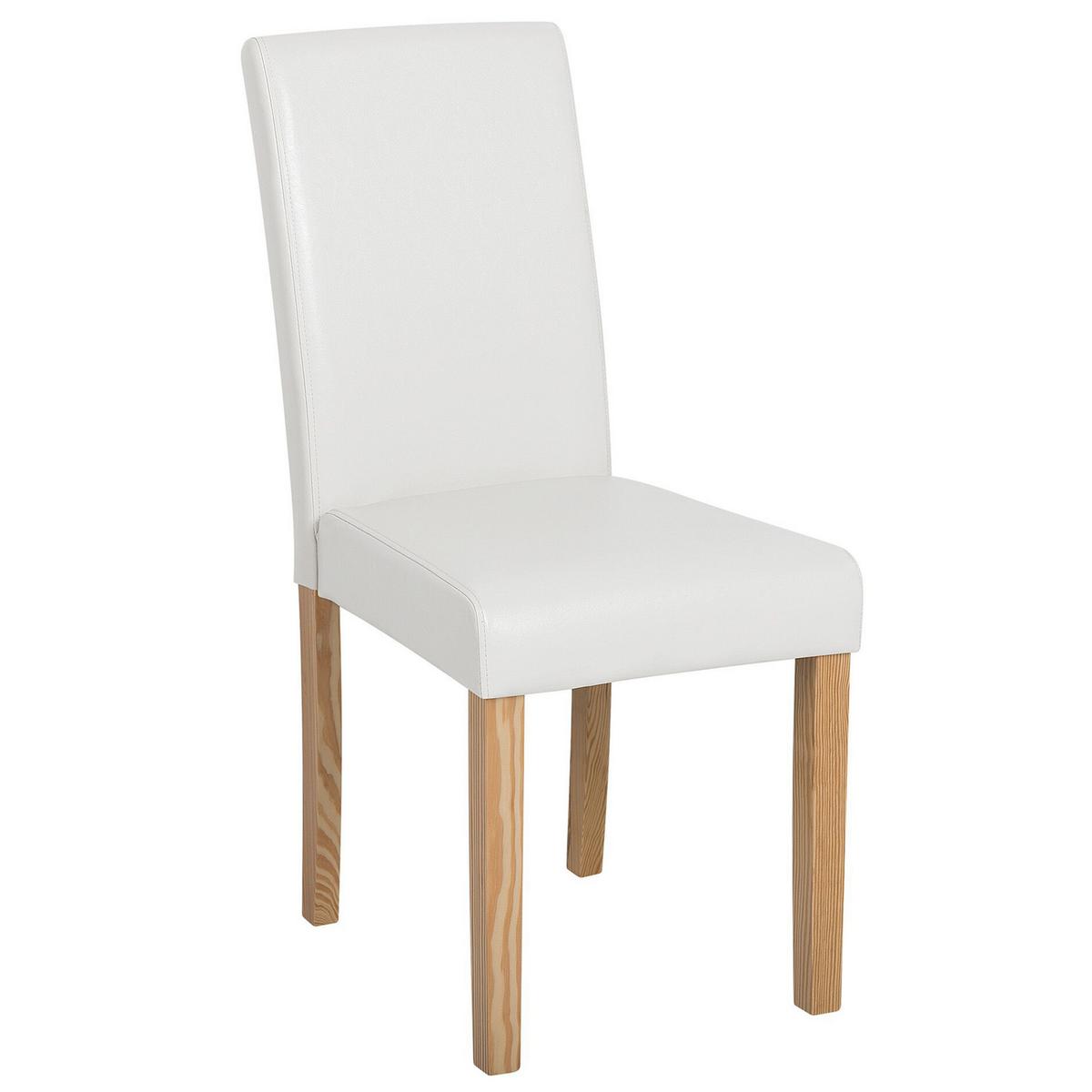 ESSZIMMERSTUHL 2er-Set Kunstleder Weiß Broadway - Weiß, Holz/Textil (42/93/59cm) - Beliani