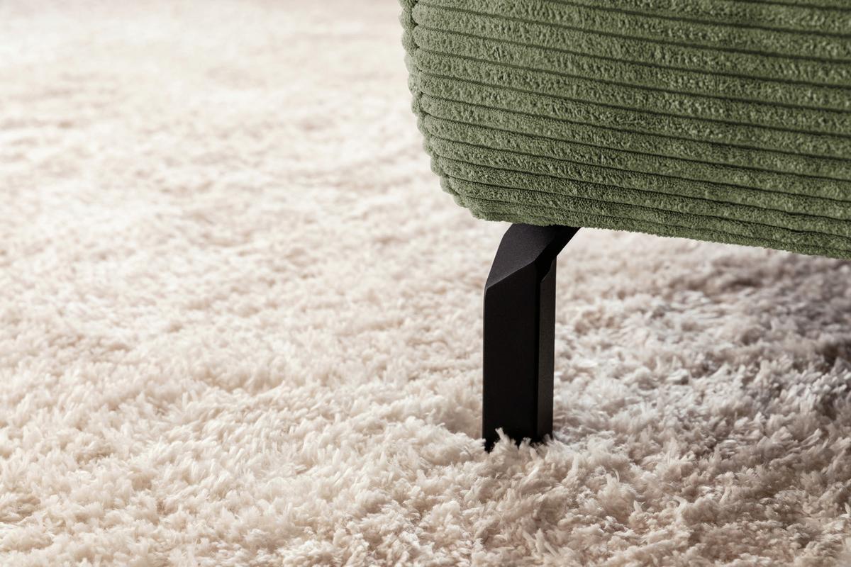 ECKSOFA DELIA Grün Cord - Schwarz/Olivgrün, Textil/Metall (312/219cm) - KAWOLA