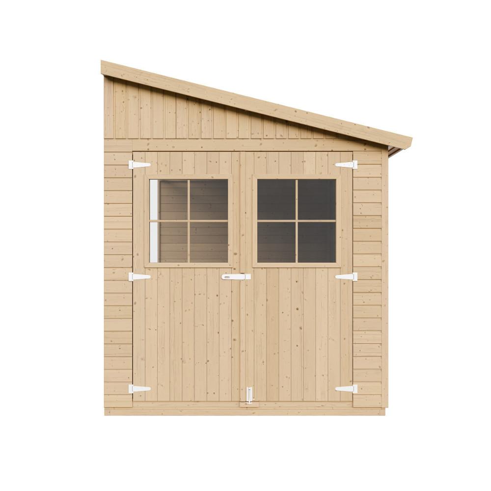 HOLZ-GARTENHAUS (ohne Seitenwand) - H244x211x416 cm/8 m2 - M340 - Beige, Holz (216/243/395cm) - Timbela