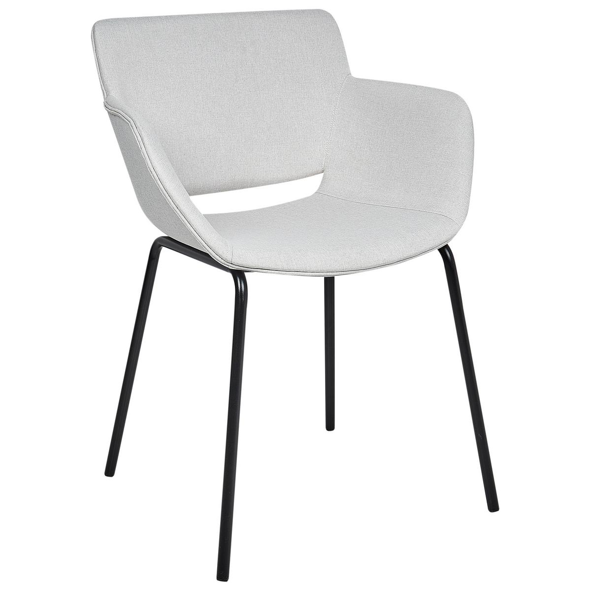 ESSZIMMERSTUHL 2er-Set Stoff Hellgrau Axtel - Hellgrau, Textil (60/81/52cm) - Beliani