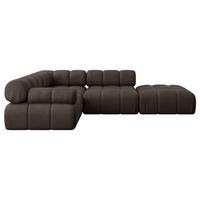 ECKSOFA modulares Sofa Felto-L1 - 285x190x70 cm Braun Velours - Braun, Holzwerkstoff/Textil (285/190cm) - ALTDECOR