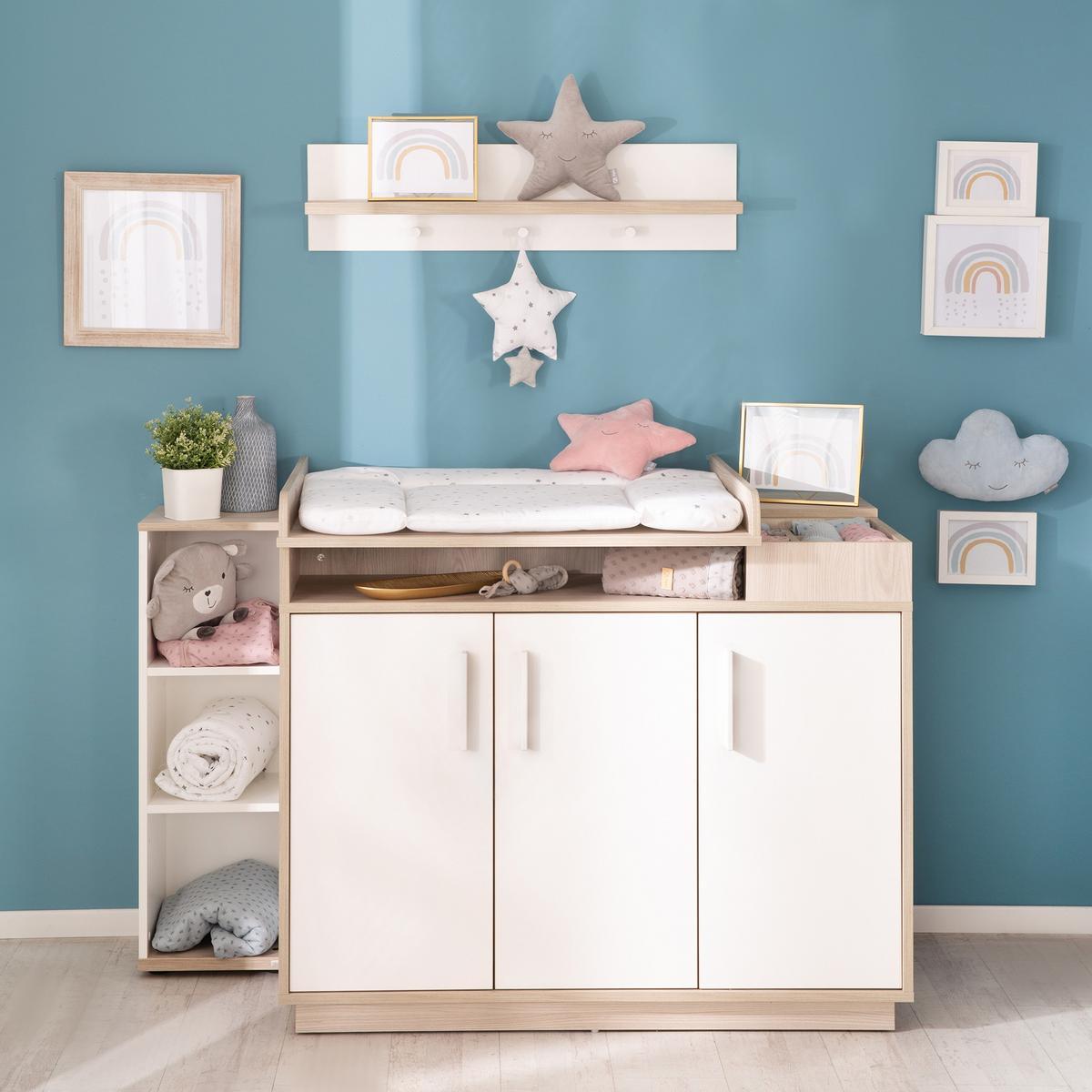 BABYZIMMER-SET Olaf 2-teilig - Multicolor/Weiß, Holzwerkstoff (76/82/142.5cm) - Roba