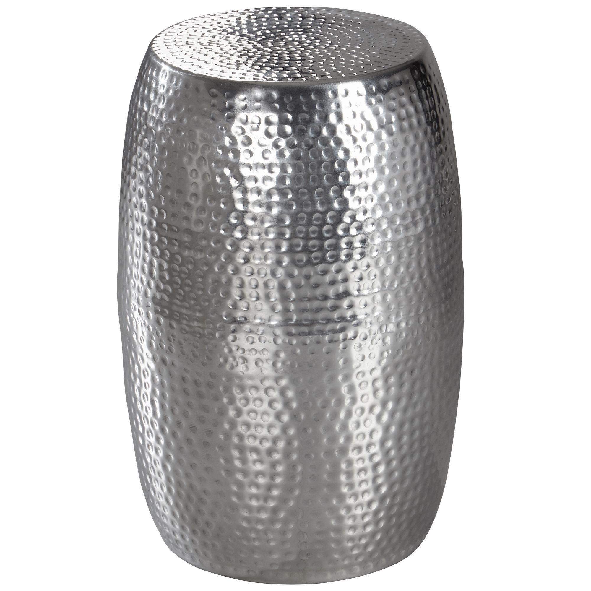 BEISTELLTISCH Aluminium Orientalisch ENNS, Silber 30x30x49 cm - Silberfarben, Metall (30/30/49cm) - KADIMA DESIGN