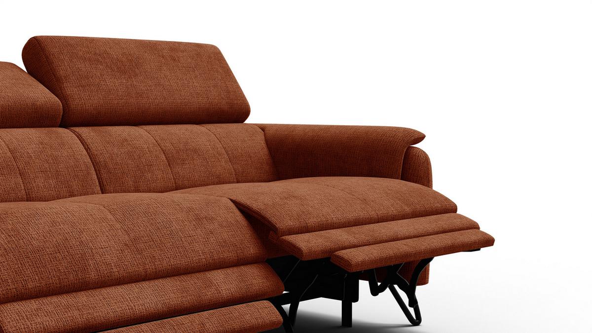 RELAXSOFA RODEN 3-Sitzer, rostrot - Orange, Holz/Textil (194/82/103cm) - Wozimo