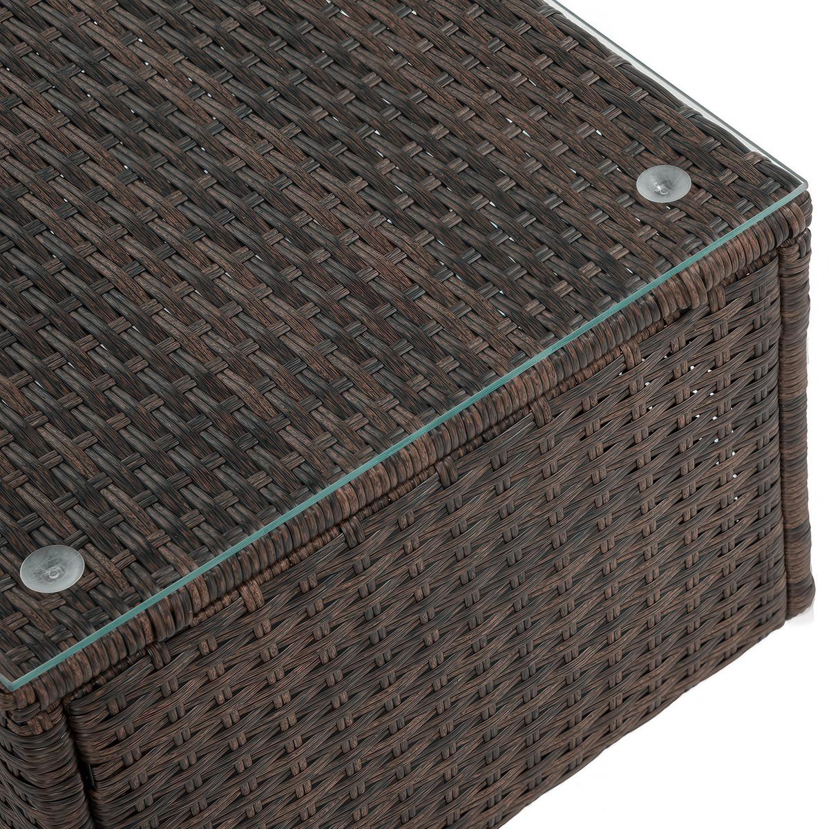 GARTENSET Sevilla, aus Technorattan, Ecksofa mit Couchtisch, Braun - Braun, Kunststoff - Beautysofa